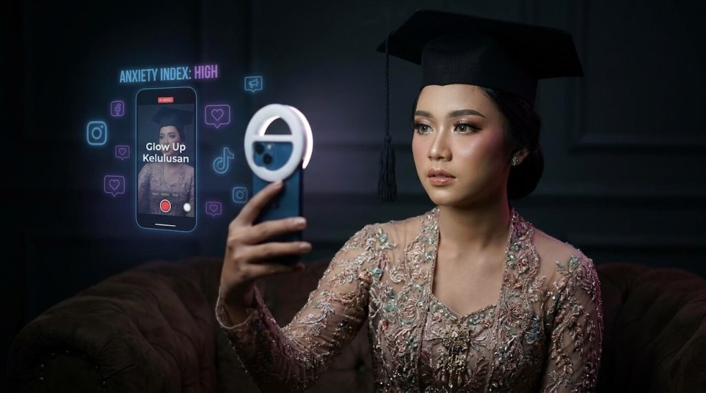 Ilustrasi Sewa Gengsi demi Algoritma | AI Generated